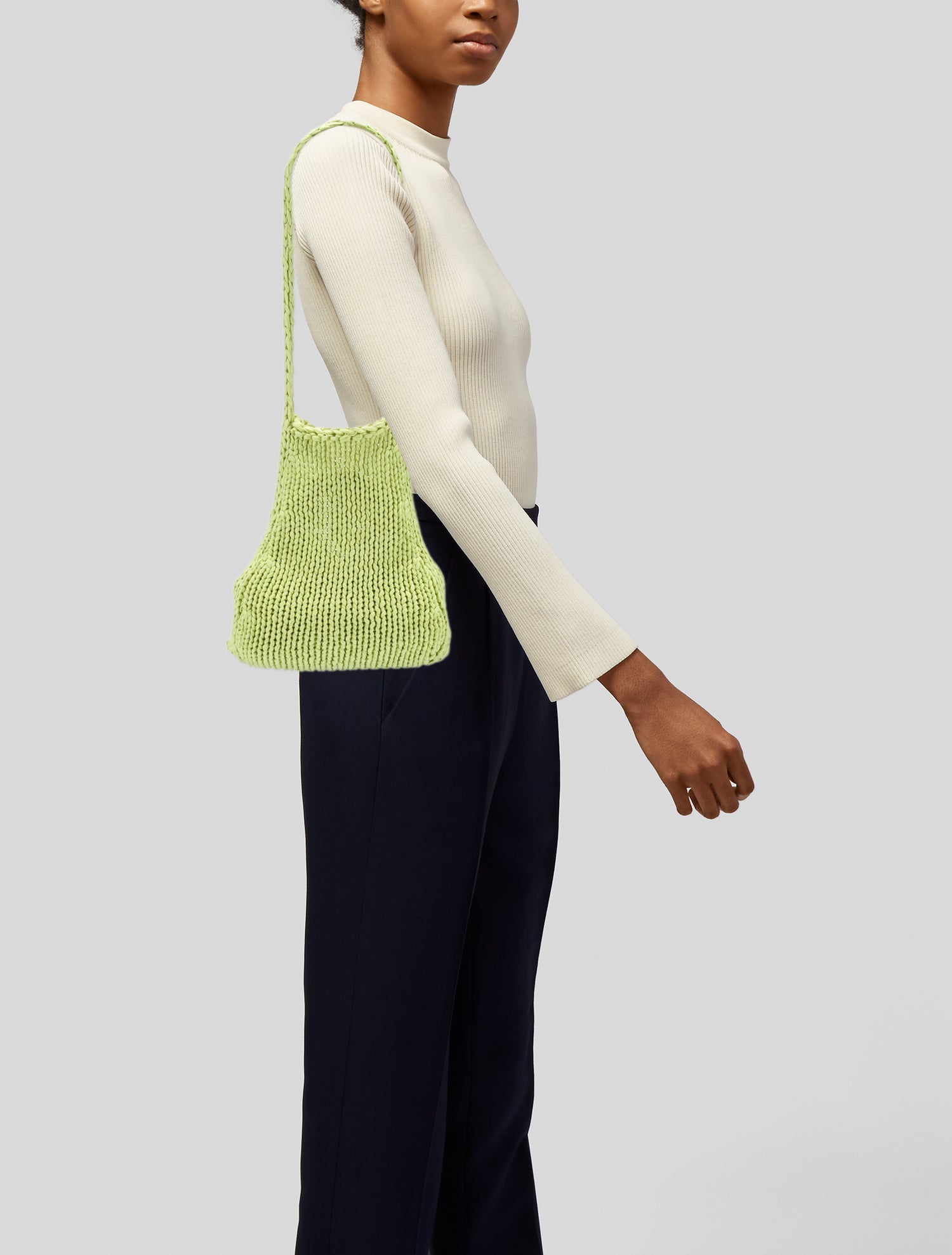Paloma Wool Knit Bucket Bag - Green Bucket Bags, Handbags