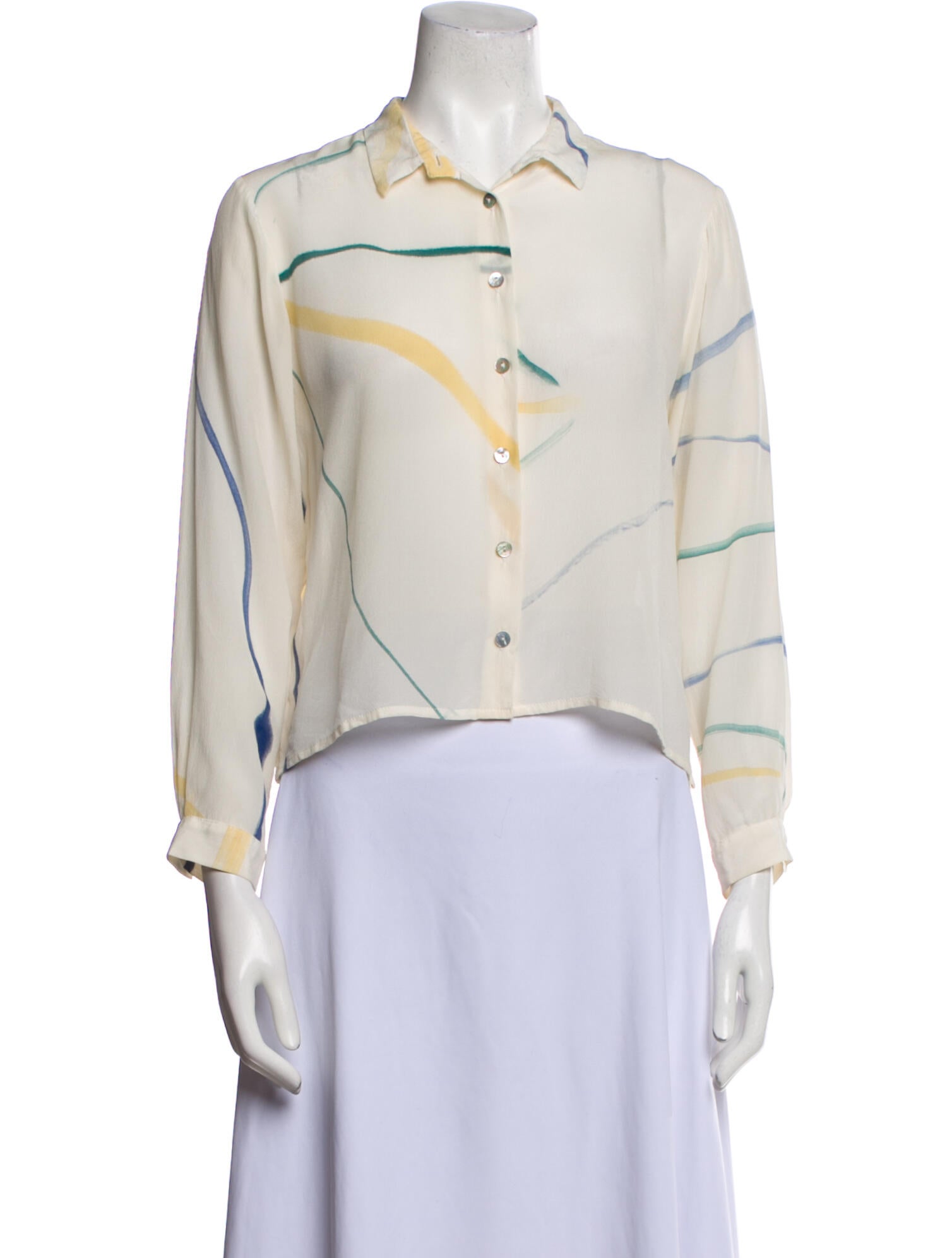Paloma Wool Silk Printed Button-Up Top