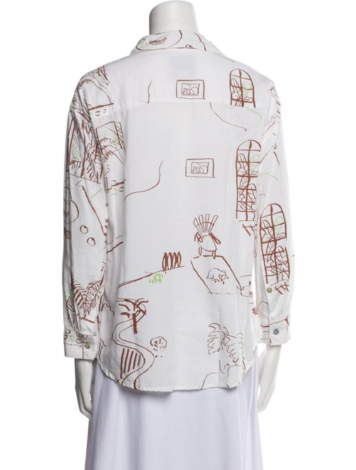 Paloma Wool Printed Three-Quarter Sleeve Button-Up Top