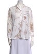 Paloma Wool Printed Three-Quarter Sleeve Button-Up Top