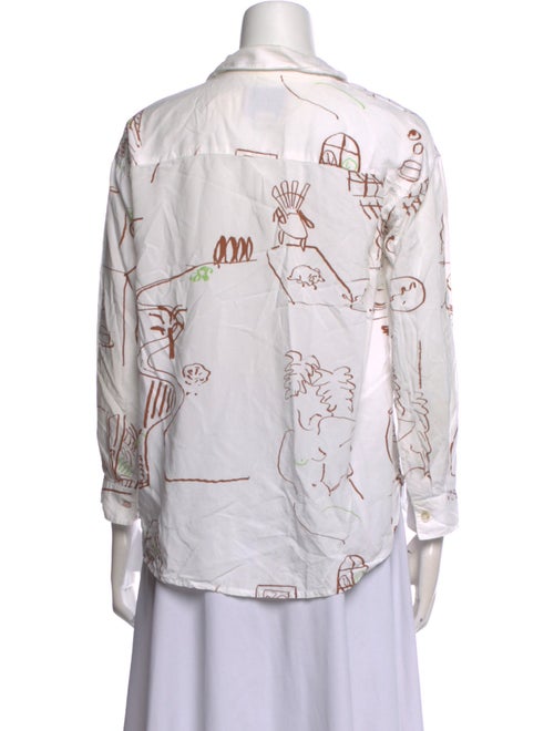 Paloma Wool Printed Three-Quarter Sleeve Button-Up Top