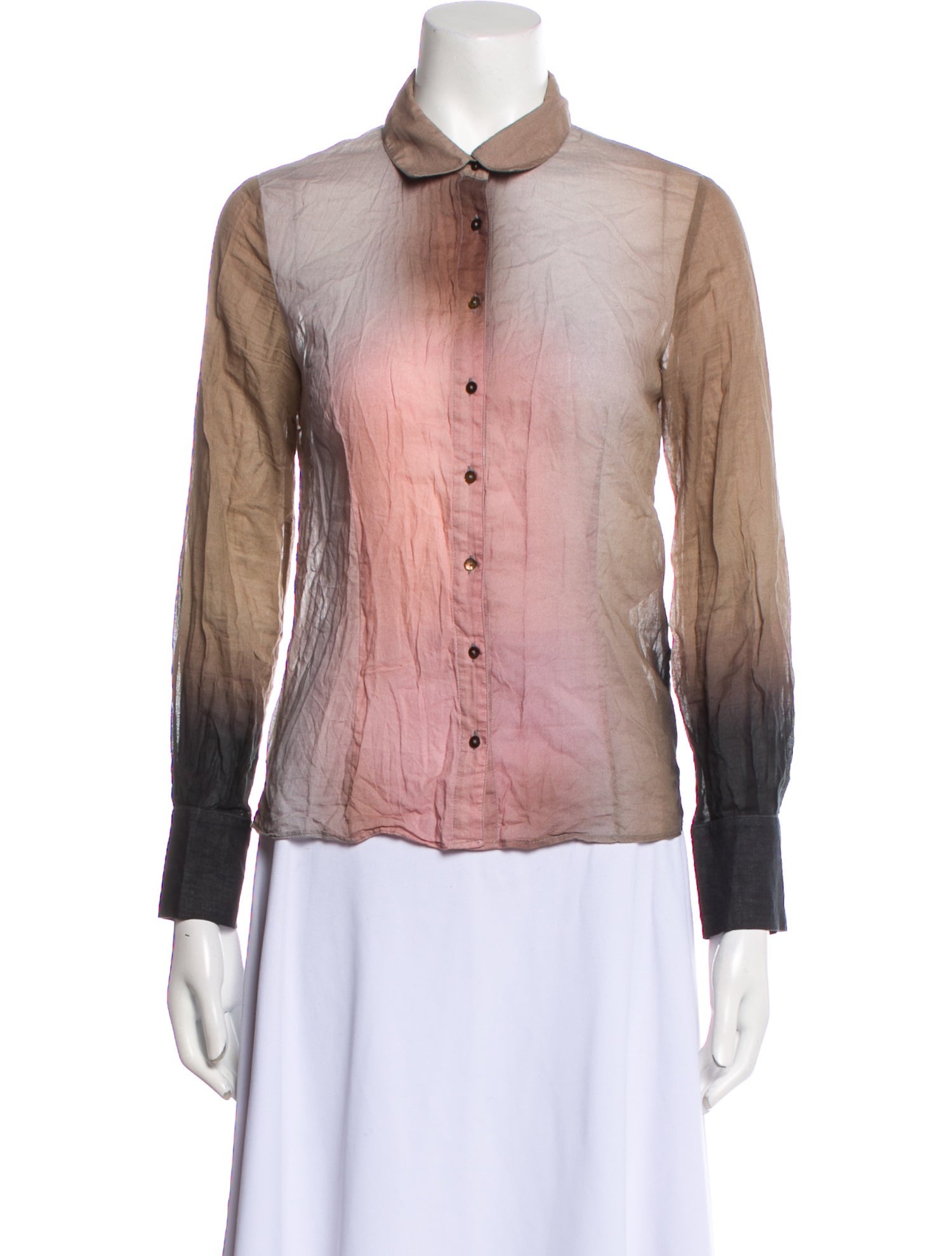 Paloma Wool Tie-Dye Print Long Sleeve Button-Up Top
