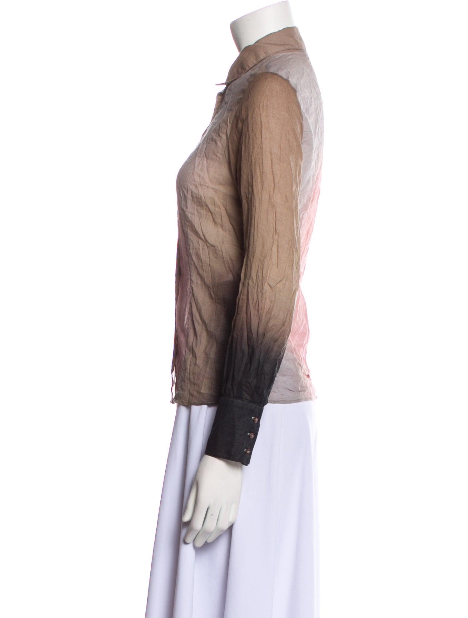 Paloma Wool Tie-Dye Print Long Sleeve Button-Up Top