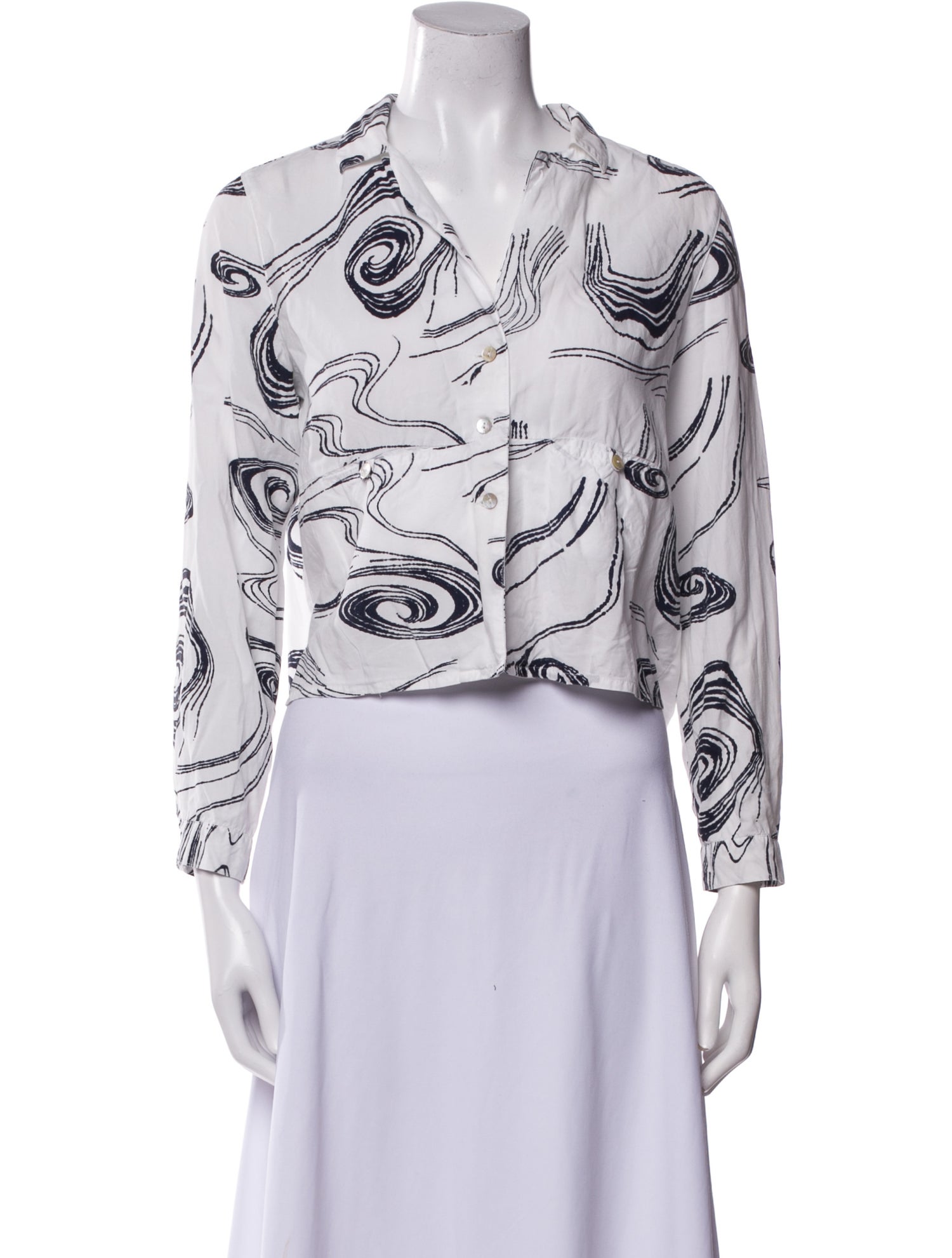 Paloma Wool Printed Long Sleeve Crop Top