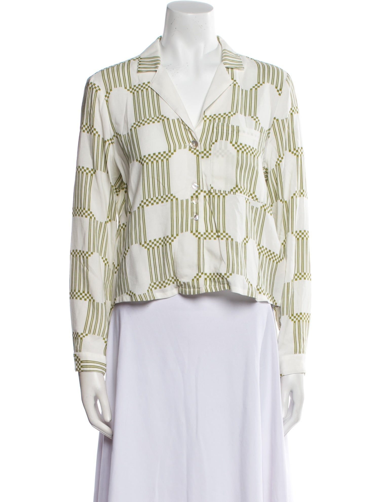 Paloma Wool Printed Long Sleeve Button-Up Top