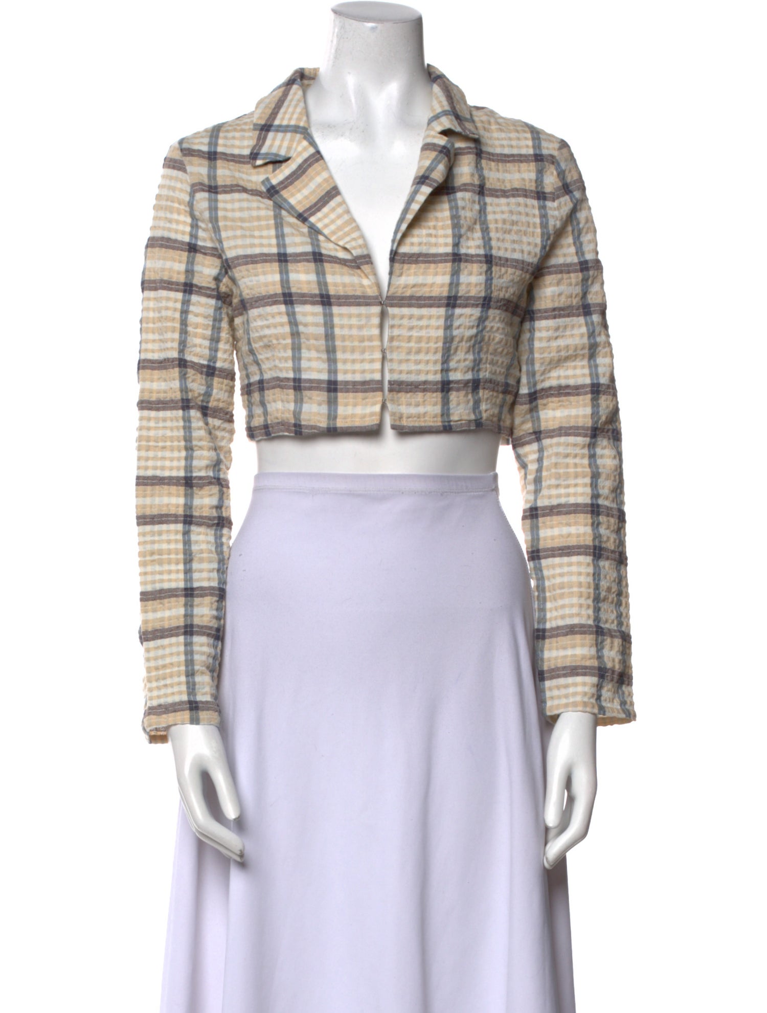 Paloma Wool Plaid Print V-Neck Crop Top