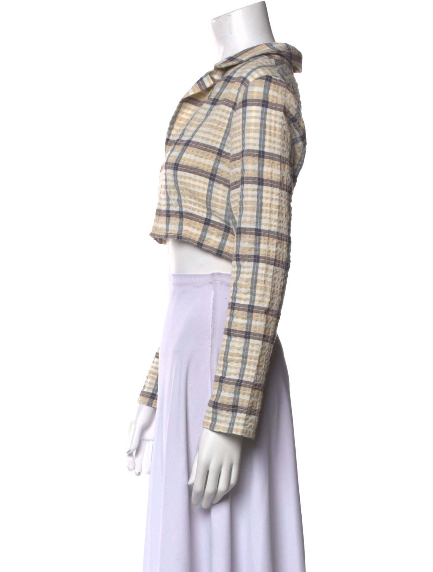 Paloma Wool Plaid Print V-Neck Crop Top