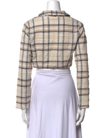 Paloma Wool Plaid Print V-Neck Crop Top