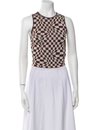 Paloma Wool Animal Print Crew Neck Crop Top