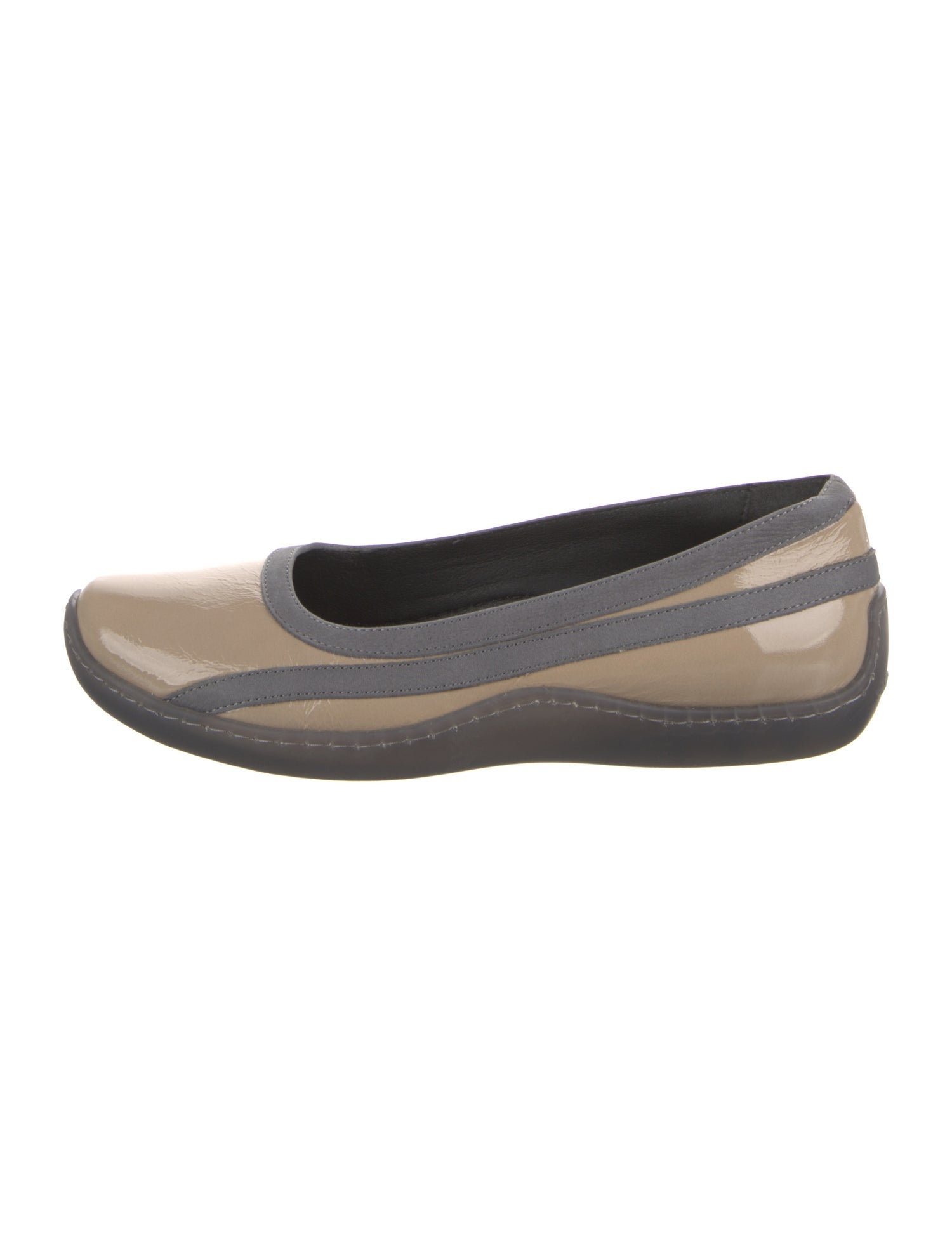Paloma Wool Patent Leather Colorblock Pattern Ballet Flats