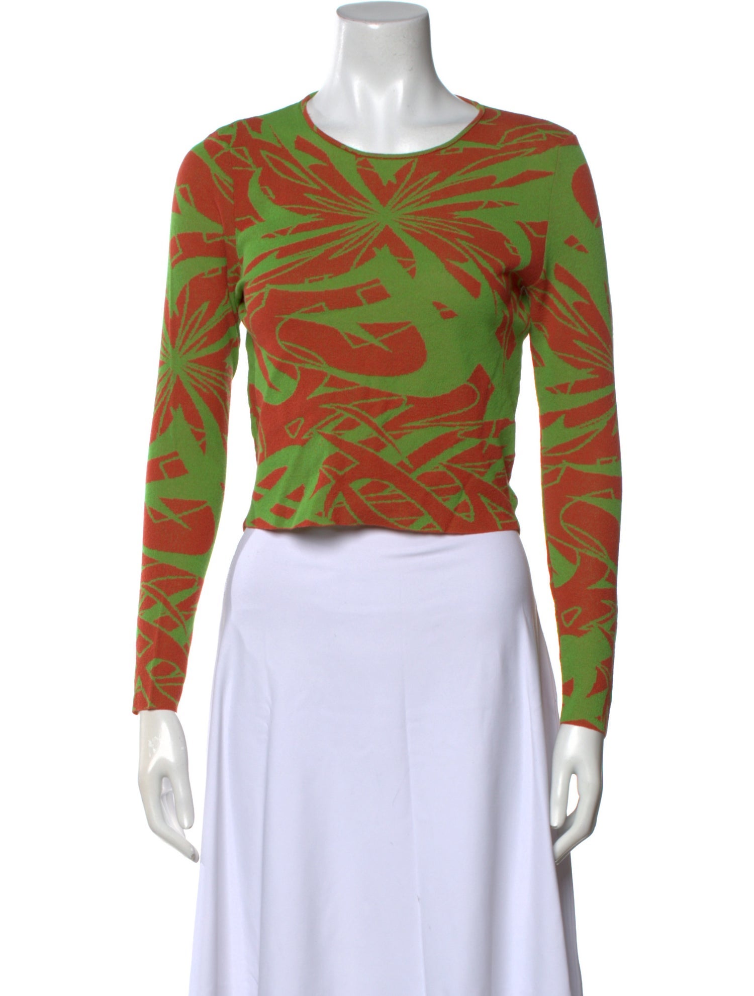 Paloma Wool Printed Bateau Neckline Crop Top