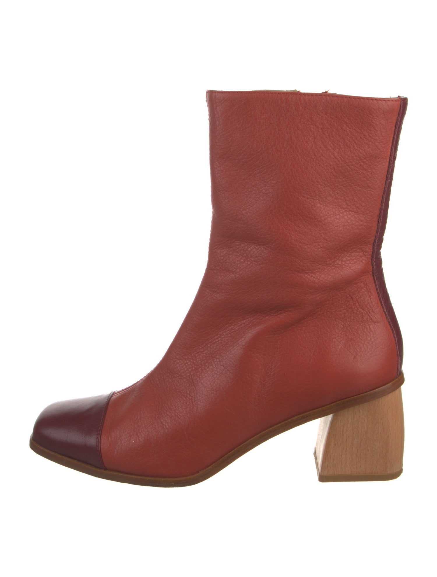 Paloma Wool Leather Colorblock Pattern Boots