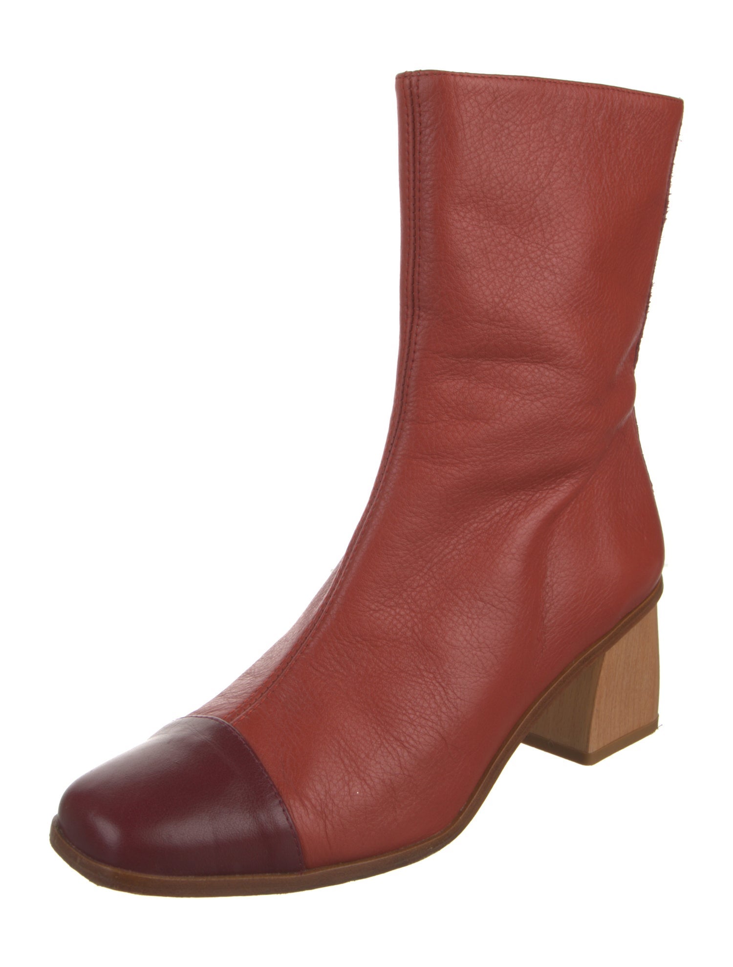 Paloma Wool Leather Colorblock Pattern Boots