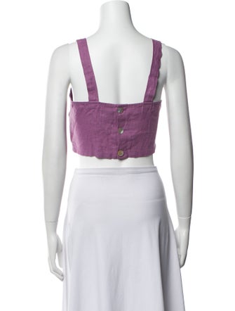 Paloma Wool Linen Square Neckline Crop Top