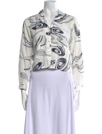 Paloma Wool Printed V-Neck Crop Top