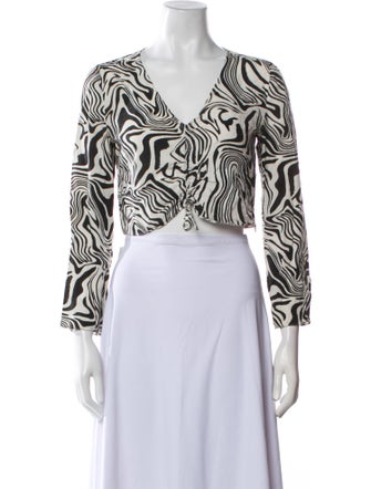 Paloma Wool Printed V-Neck Crop Top