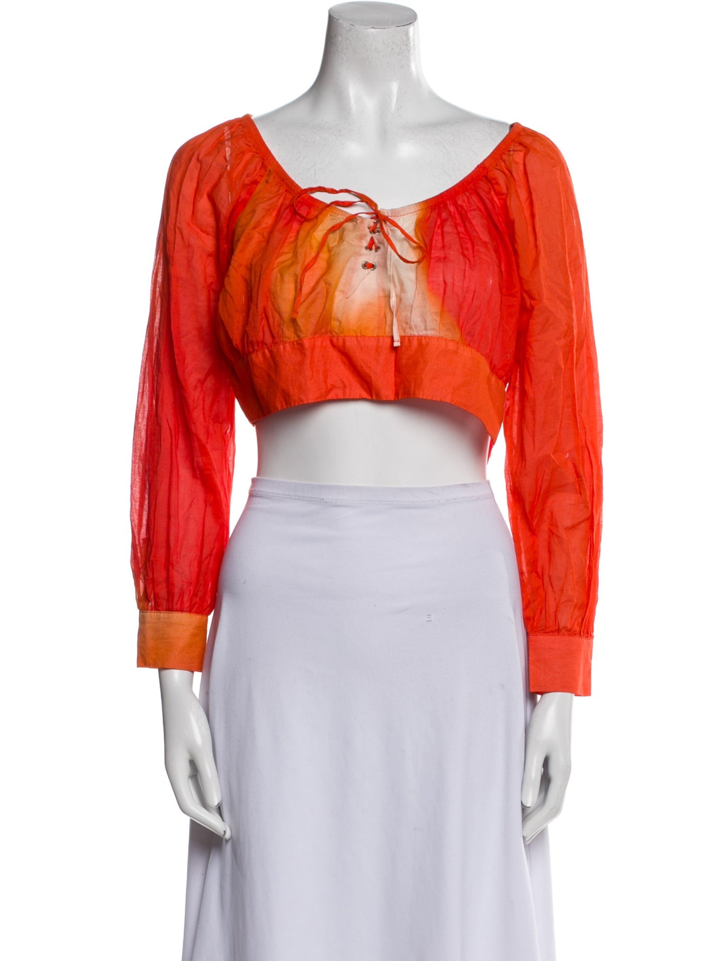 Paloma Wool Scoop Neck Long Sleeve Crop Top