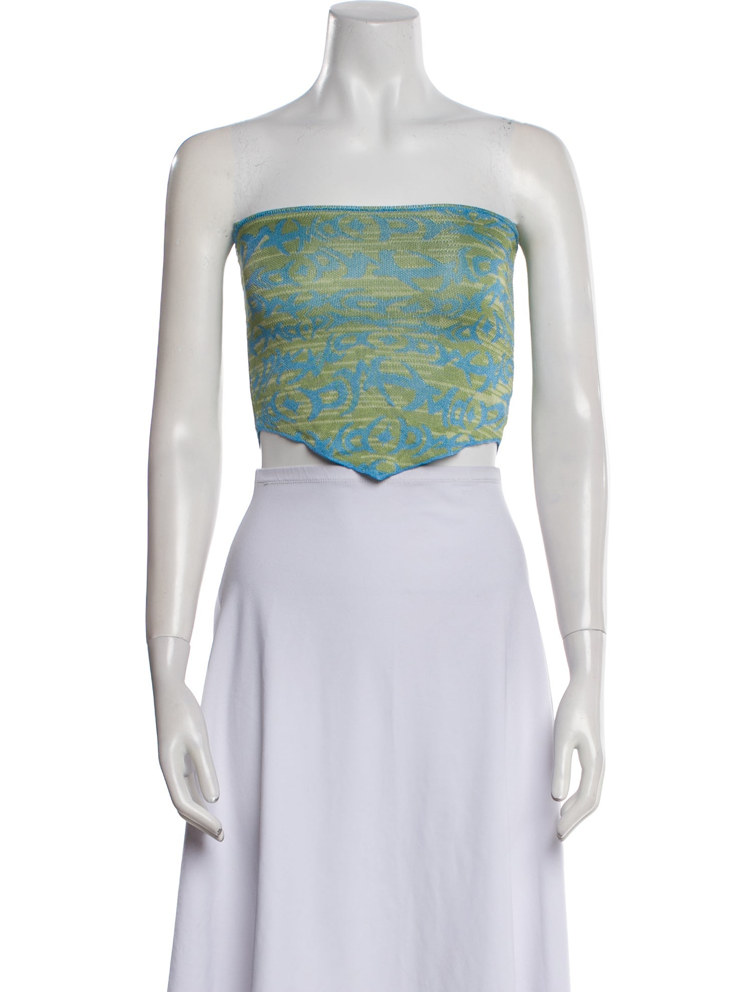 Paloma Wool Printed Strapless Crop Top