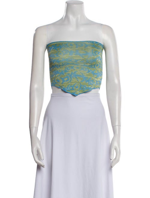 Paloma Wool Printed Strapless Crop Top