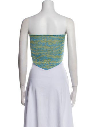 Paloma Wool Printed Strapless Crop Top