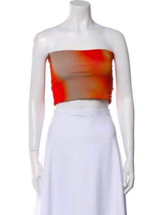 Paloma Wool Tie-Dye Print Strapless Crop Top