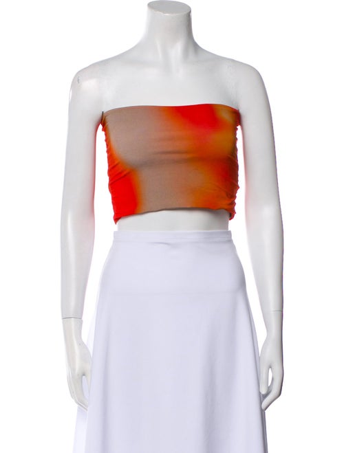 Paloma Wool Tie-Dye Print Strapless Crop Top