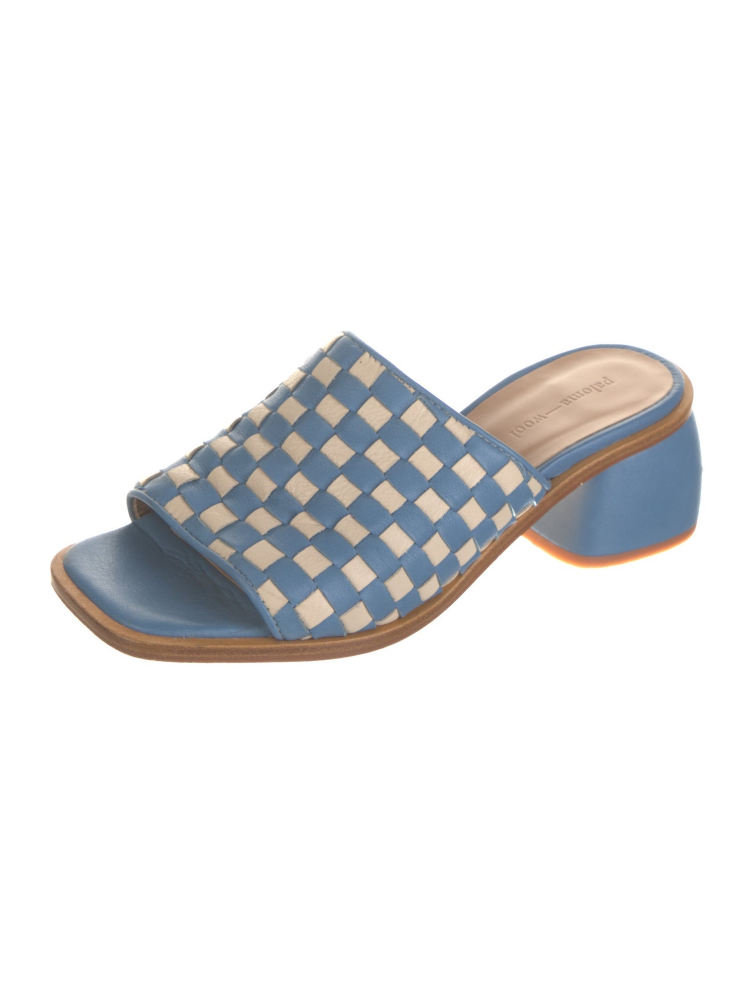 Paloma Wool Leather Colorblock Pattern Slides