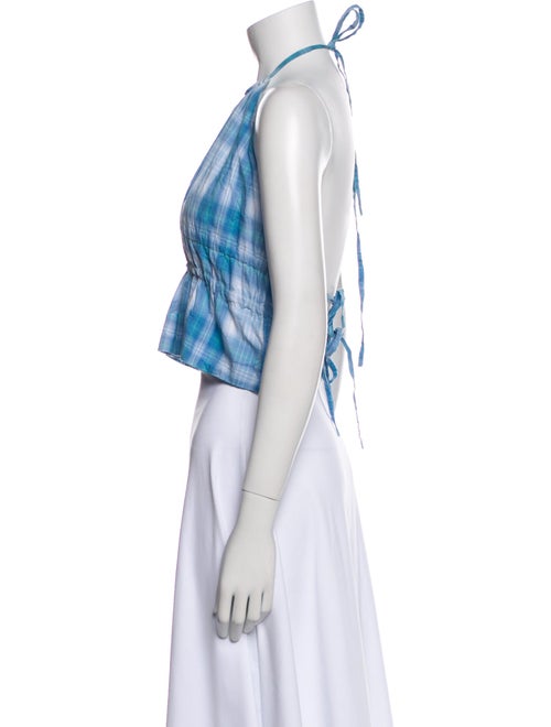 Paloma Wool Plaid Print Halterneck Crop Top