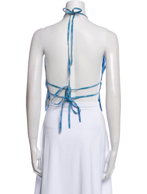 Paloma Wool Plaid Print Halterneck Crop Top