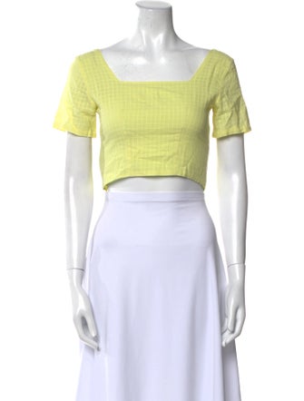 Paloma Wool Square Neckline Short Sleeve Crop Top