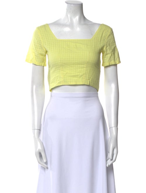 Paloma Wool Square Neckline Short Sleeve Crop Top