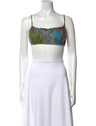 Paloma Wool Printed Square Neckline Crop Top