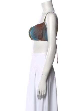 Paloma Wool Printed Square Neckline Crop Top