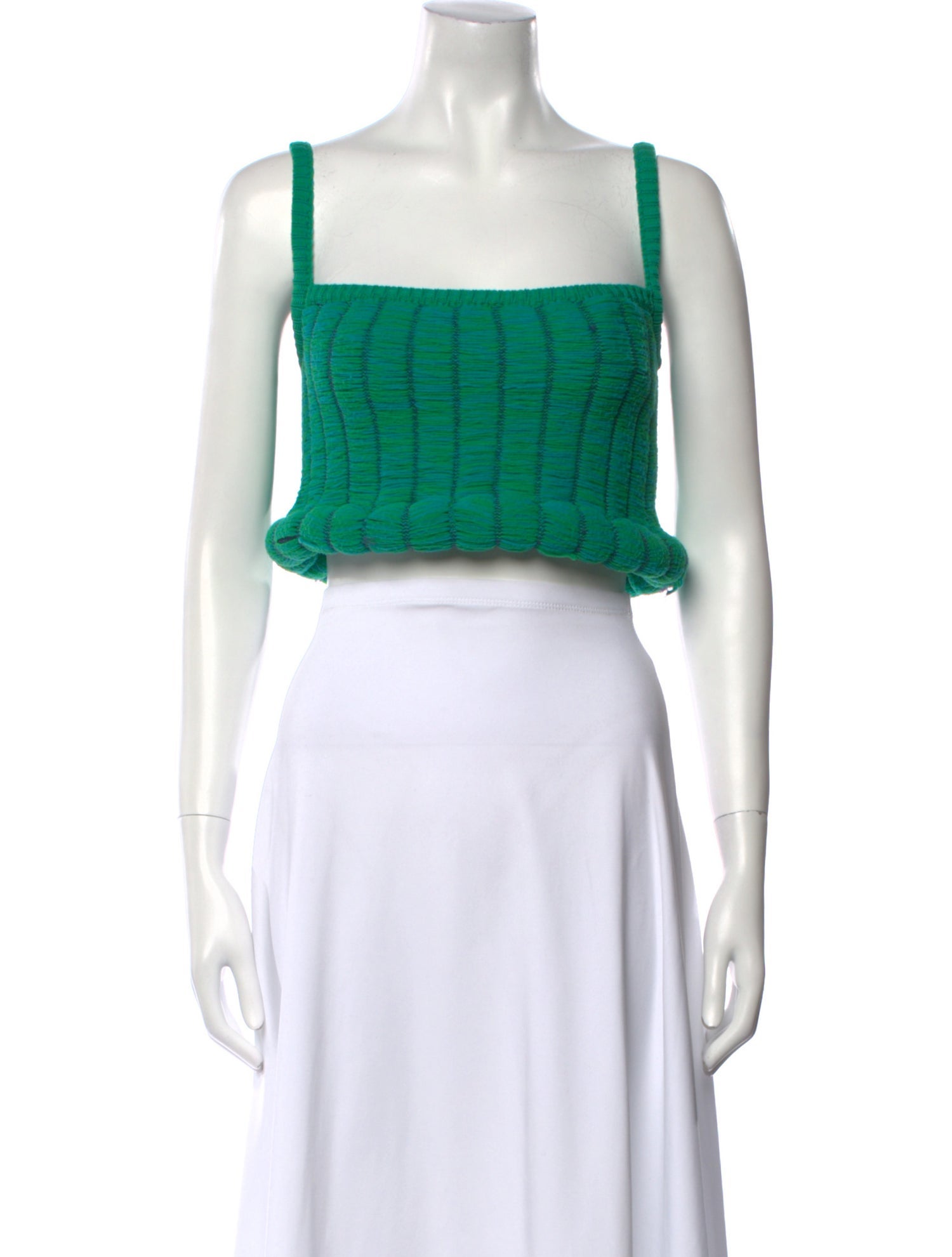 Sunnei Striped Square Neckline Crop Top