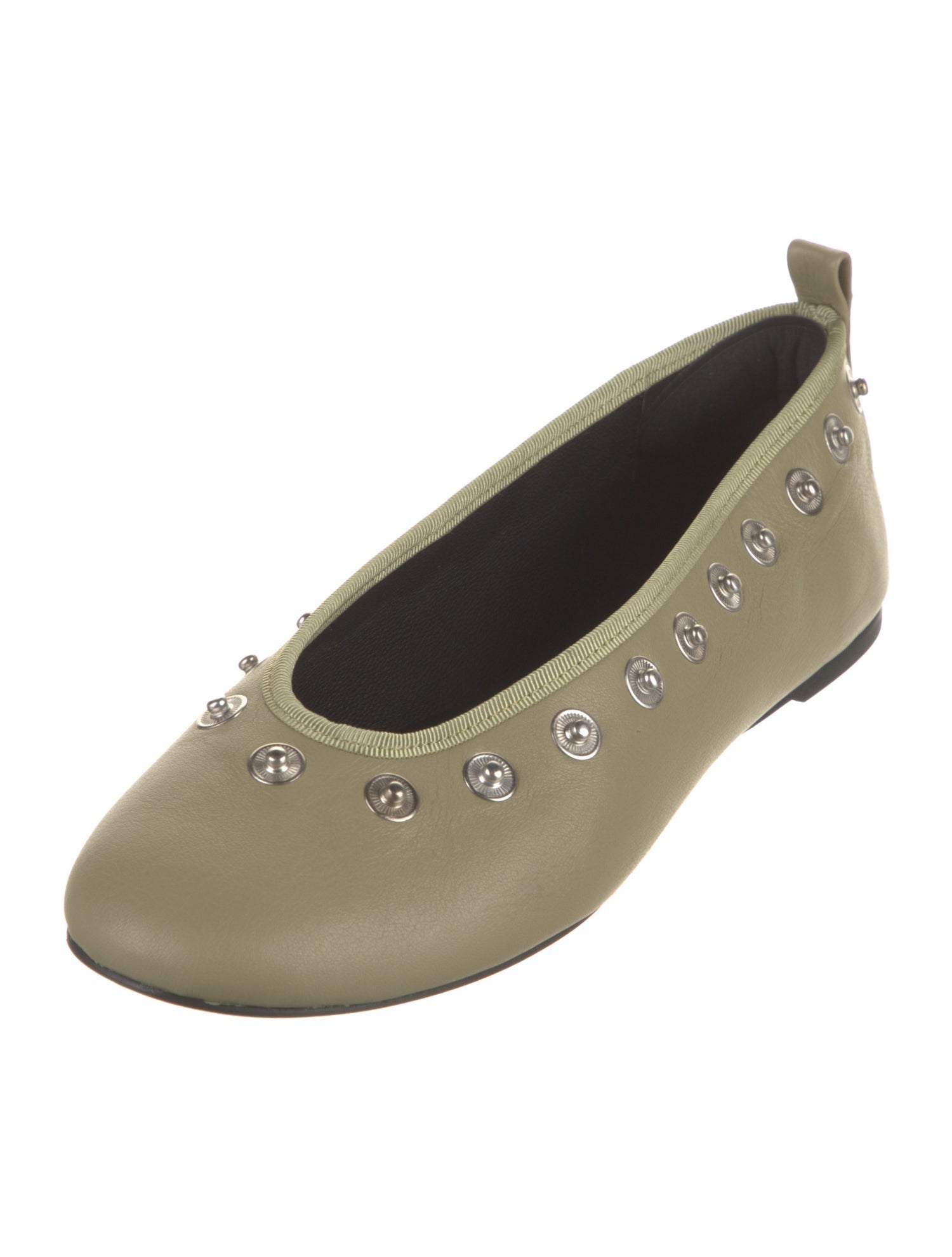Paloma Wool Leather Studded Accents Ballet Flats