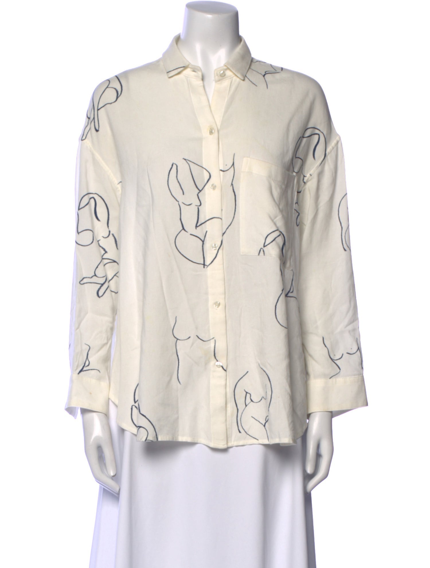 Paloma Wool Printed Long Sleeve Button-Up Top
