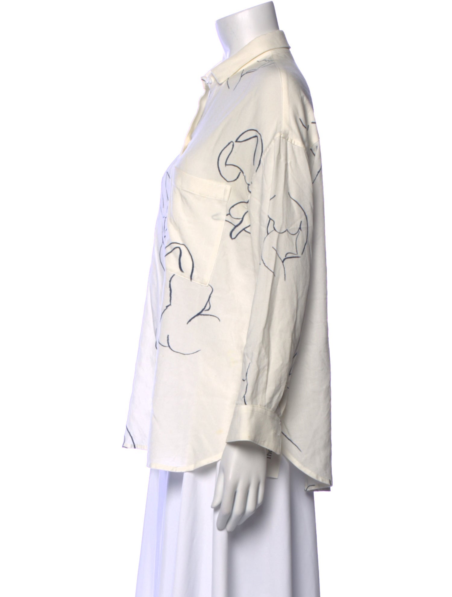 Paloma Wool Printed Long Sleeve Button-Up Top