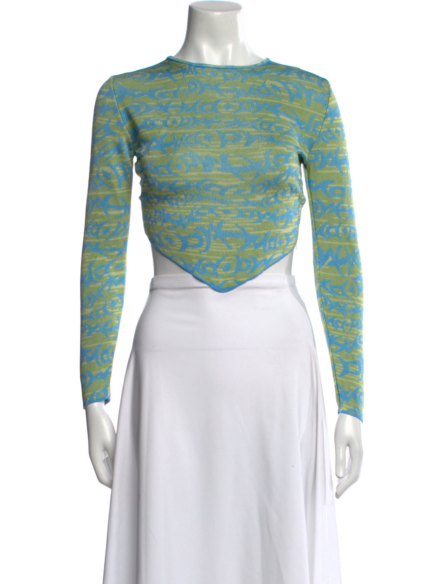 Paloma Wool Printed Bateau Neckline Crop Top