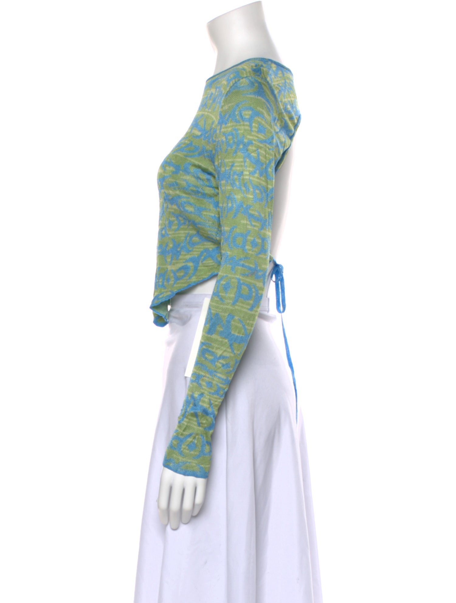 Paloma Wool Printed Bateau Neckline Crop Top