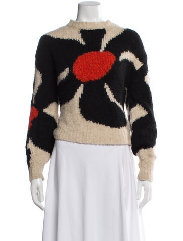 Pre-owned Paloma Wool Printed Mock Neck Sweater In Black