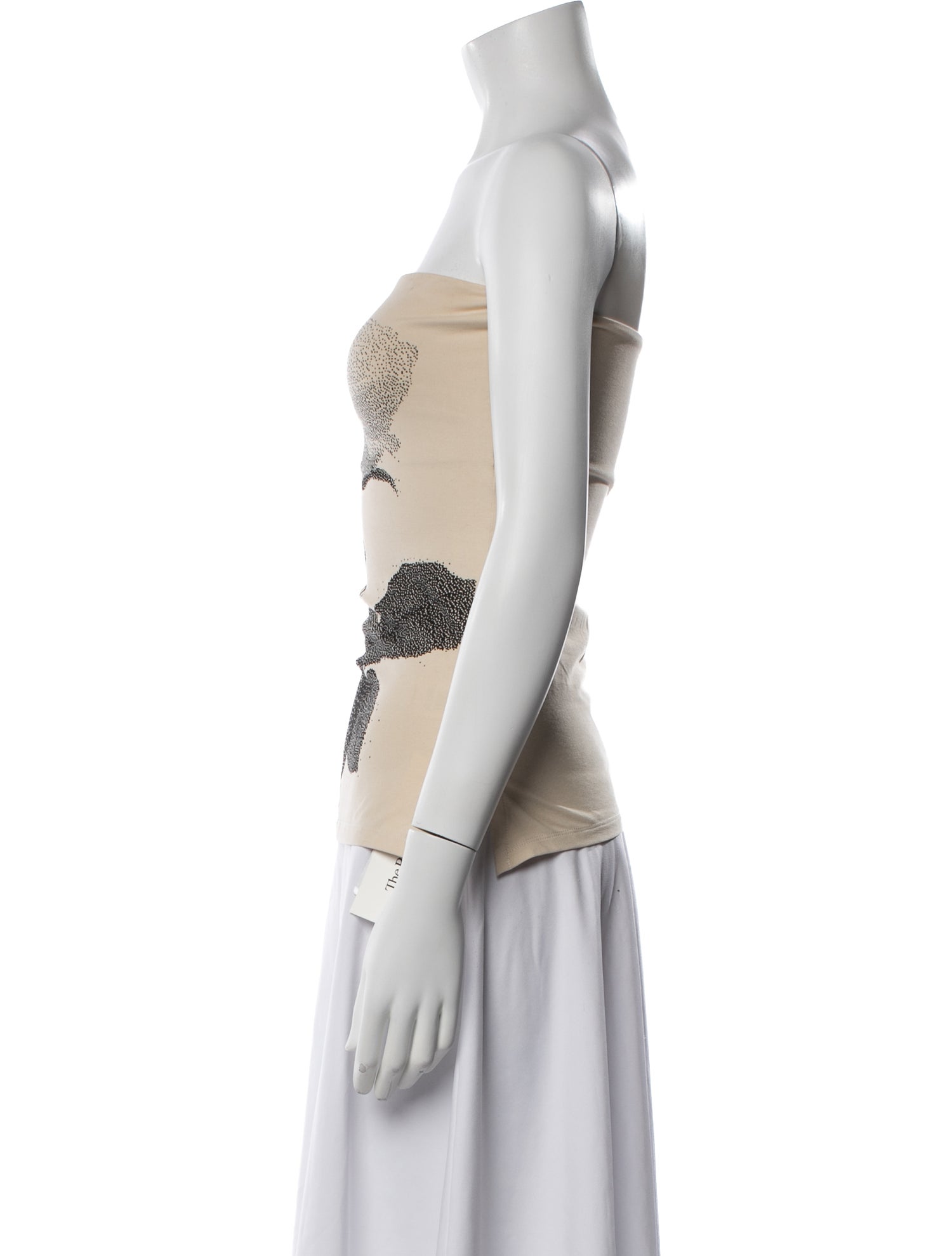 Paloma Wool Floral Print Strapless Crop Top - Neutrals Tops