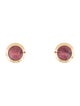 Paul Morelli 14K Rhodonite Button Bezel Set Stud Earrings