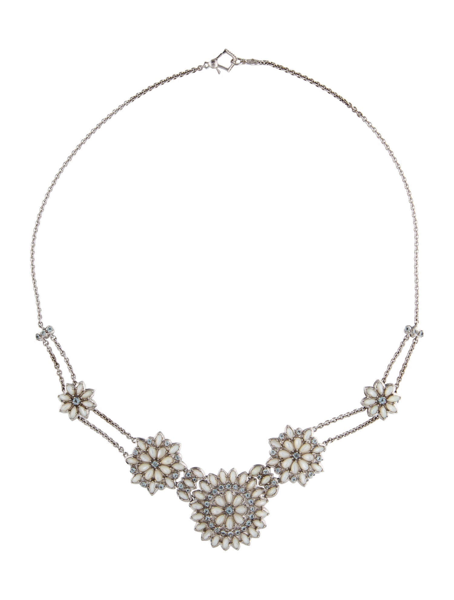 Paul Morelli Mother of Pearl & Topaz Applique Collar Necklace