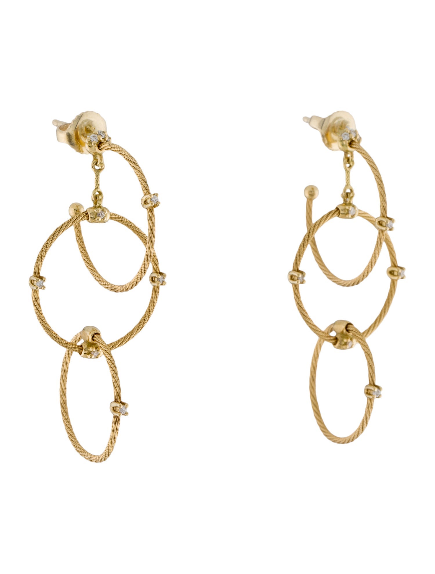 Paul Morelli 18K Diamond Triple Unity Rain Chain Earrings