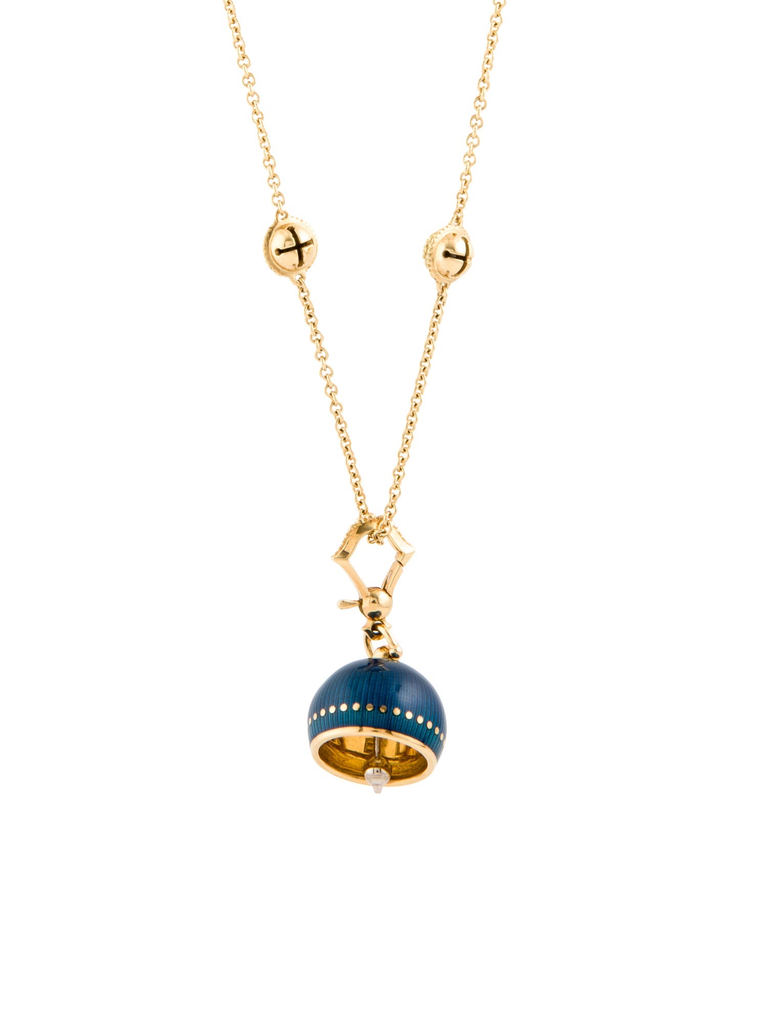 Paul Morelli Meditation Bell Station Necklace w/Enameled Meditation Bell Charm