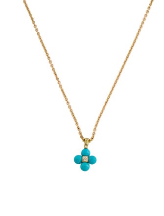 Paul Morelli 18K Turquoise & Diamond Sequence Small Pendant Necklace