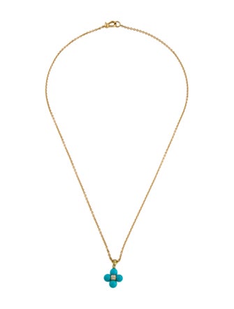 Paul Morelli 18K Turquoise & Diamond Sequence Small Pendant Necklace