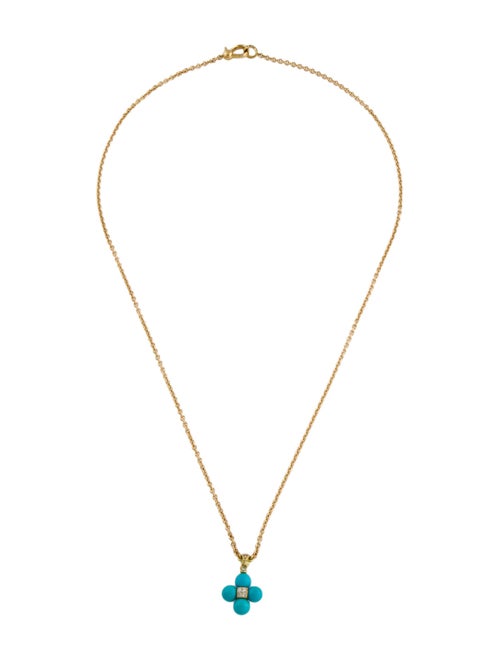 Paul Morelli 18K Turquoise & Diamond Sequence Small Pendant Necklace