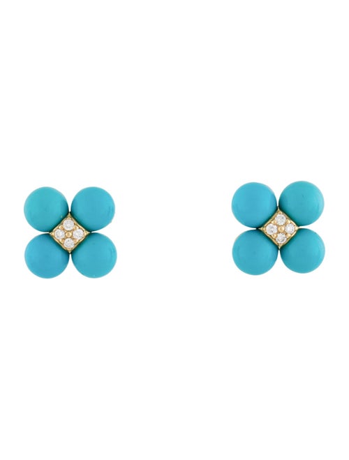 Paul Morelli 18K Turquoise & Diamond Sequence Stud Earrings