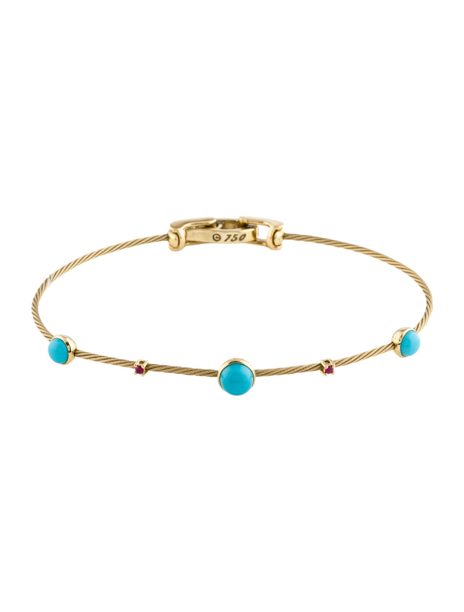 Paul Morelli 18K Ruby & Turquoise Wire Station Bracelet